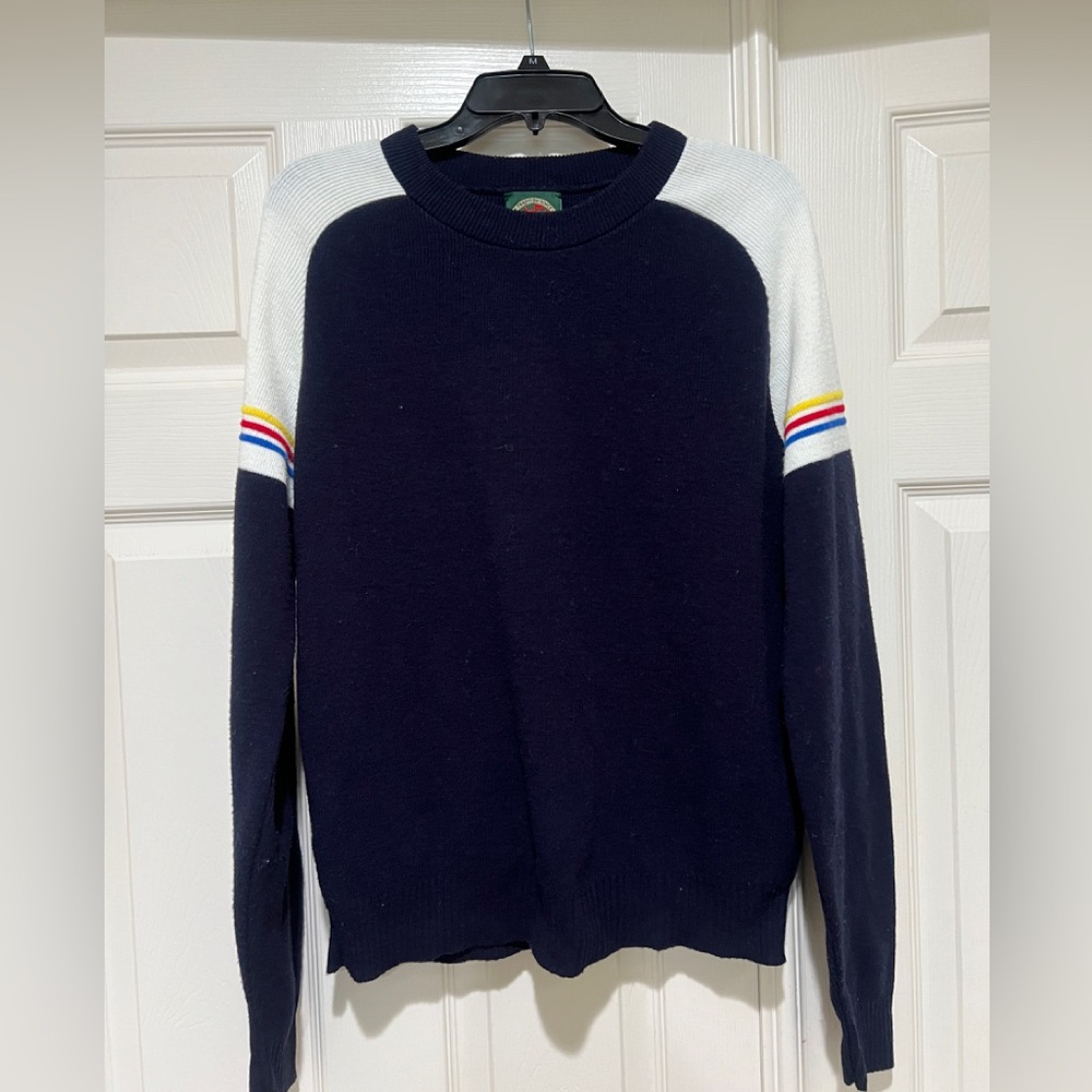 Alps Rugged Outdoor Men’s Blue‎ Striped Arms Knit Pullover Sweater Size XL